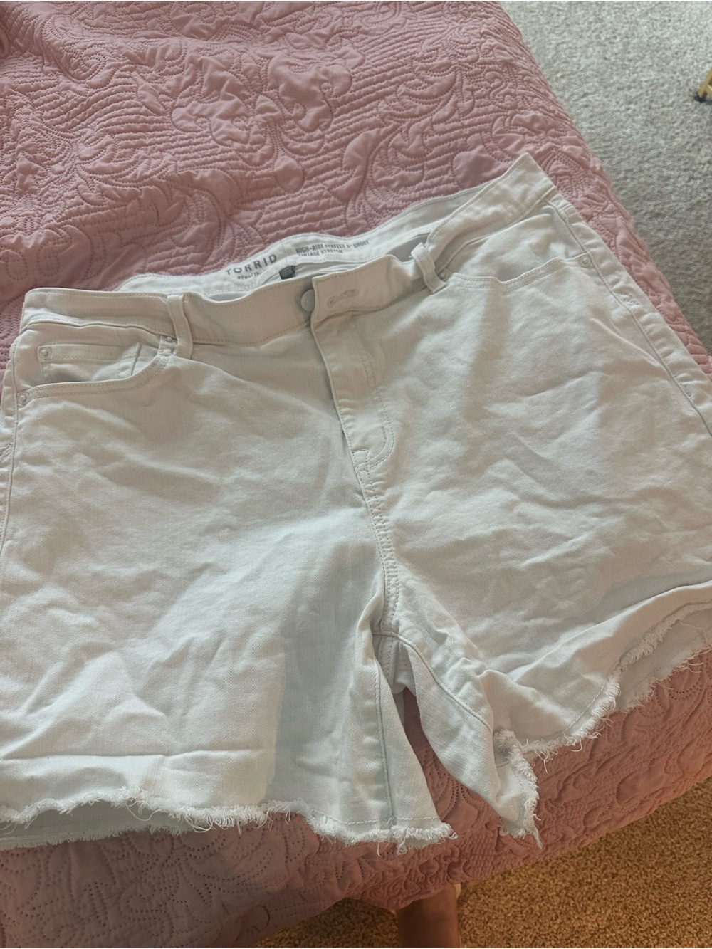 Torrid White Denim Cutoff Shorts